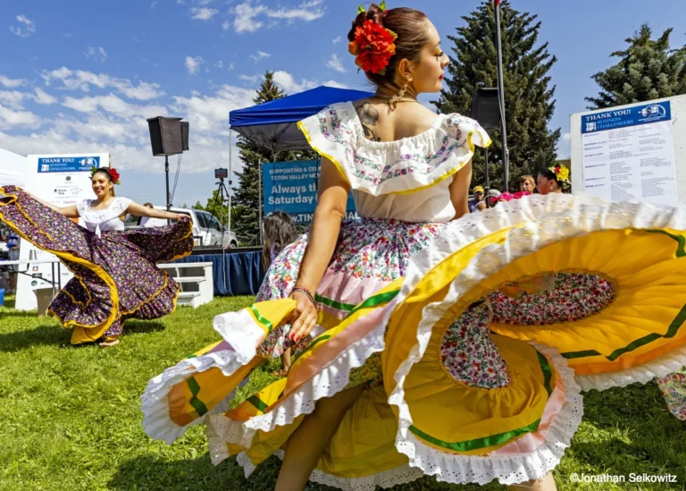 Hispanic Folkloric dancers performing on the Tin Cup Challenge event day